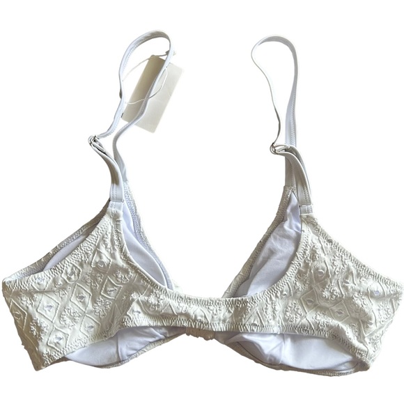 WEINICOCO boho white V Neck Tie Knot Bikini top swim cross back size XXL NWT - Picture 5 of 7